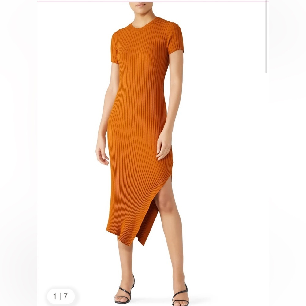 A.L.C.‎ Minetta Asymmetrical Orange Knit Dress